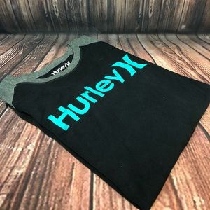 Hurley Nike Dri Fit 3/4 Sleeve Shirt Teal Logo
